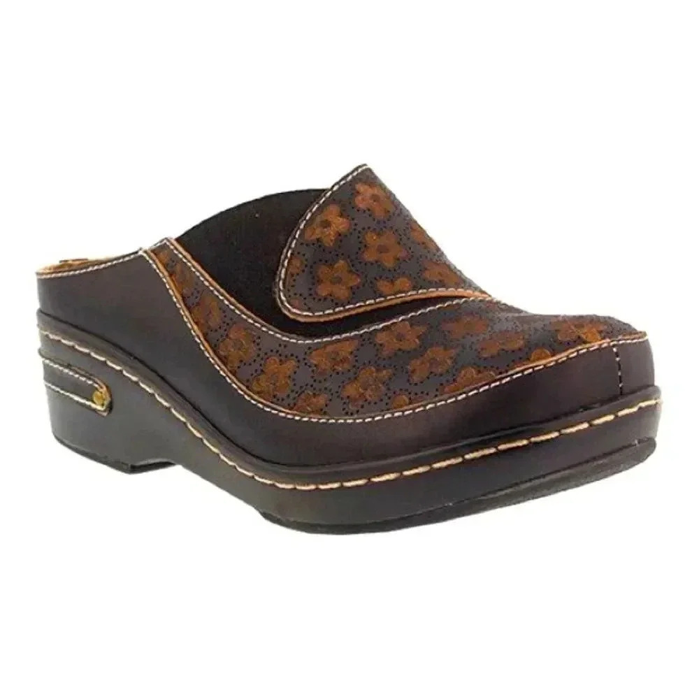 Lartiste Ehiche Black Floral Clogs/Mules